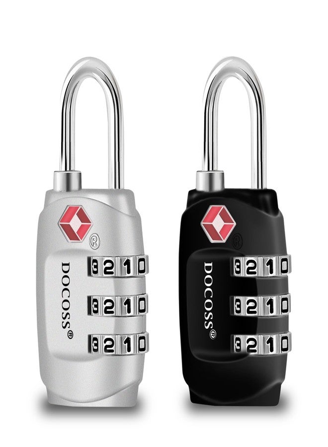 DOCOSS -Set Of 2-331-Metal Tsa Locks For Luggage/Number Lock For Bag Luggage Tsa Lock Number Password Travel Locks (Multi-Color), Combination Lock - Image 1